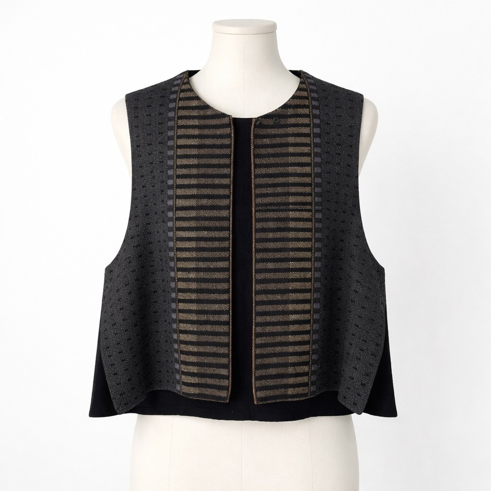 Vintage Handwoven Designs By Juanita Girardin Womens Vest Art to Wear designer